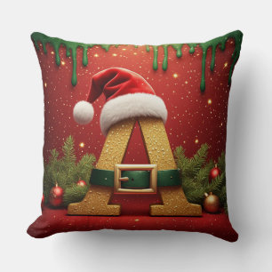 Santa Monogramm A für Weihnachtsgeschenke Kissen