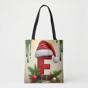 Santa-Monogramm Buchstabe F mit Weihnachtsakzent � Tasche