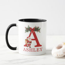 Santa Monogramm und Name Familie passend