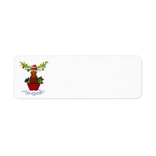 Santa Moose Weihnachts-Rücksendeadressen-Aufkleber