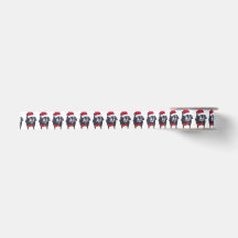 Santa Mops Dog Red Bow Weihnachtsband
