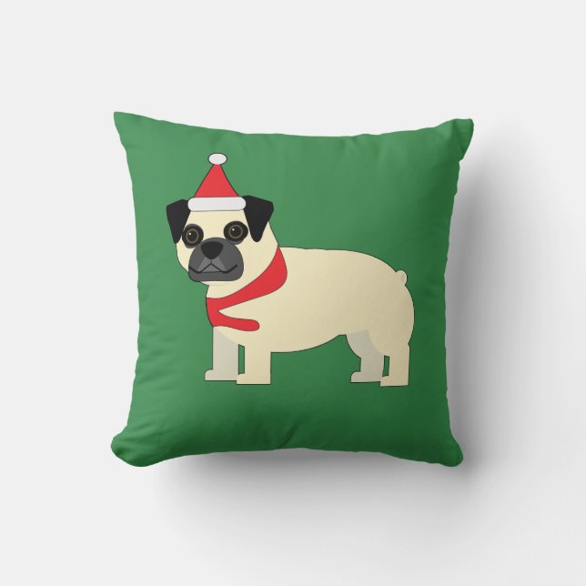Santa Mops Kissen (Vorderseite)