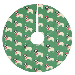 Santa Mops Polyester Weihnachtsbaumdecke
