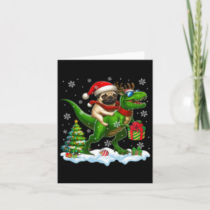 Santa Mops Riding Rentier T-rex Weihnachtskids Tod Karte