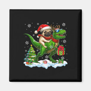 Santa Mops Riding Rentier T-rex Weihnachtskids Tod Magnet