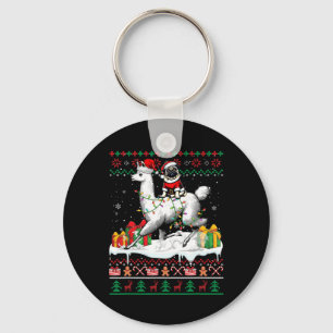 Santa Mops Riving Llama Weihnachtskraut Lover Own Schlüsselanhänger