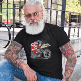Santa Motorcycle Christmas Biker Night Ride T-Shirt