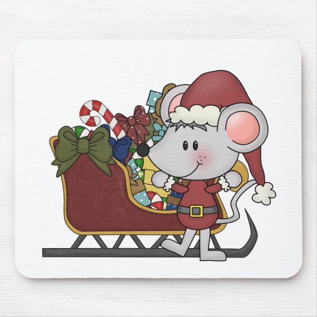 Santa Mouse With Sled Mousepad (Vorne)