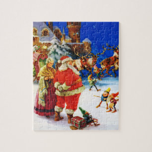 Santa & Mrs. Claus am Nordpol am Heiligen Abend