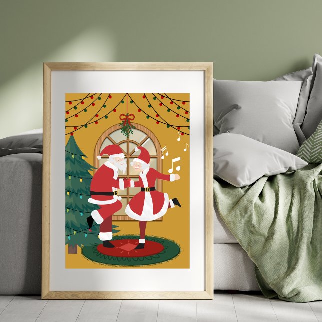 Santa & Mrs Claus Tanz Gemeinsam Weihnachtsdruck Poster (Von Creator hochgeladen)