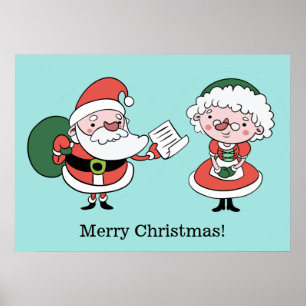 Santa & Mrs. Claus Zollplakat Poster