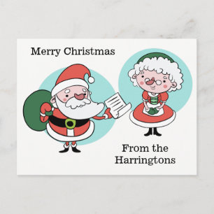 Santa & Mrs. Claus Zollpostkarte Feiertagspostkarte