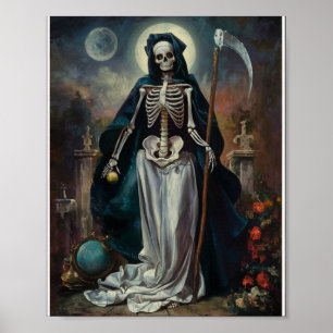 Santa Muerte auf dem Friedhof Poster