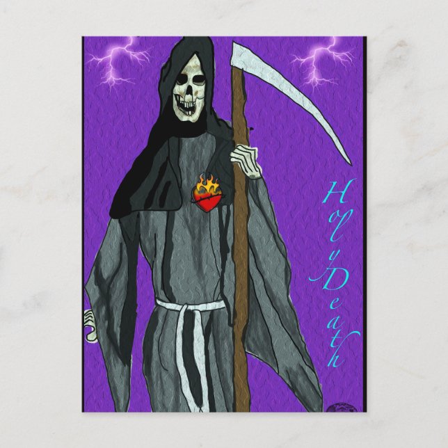 Santa Muerte Feiertagspostkarte (Vorderseite)