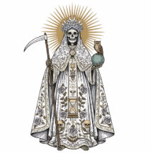 Santa Muerte Heilige Heiliger Tod Weiße Robe 2D St