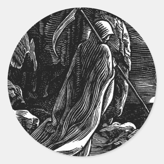 Santa Muerte (Mexican Grim Sensenmann) ca. 1939 Runder Aufkleber (Vorderseite)