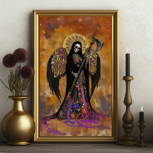 Santa Muerte Mystisches Surrealistisches Abstrakte Poster