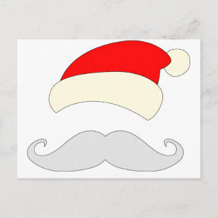Santa Mustache Feiertagspostkarte