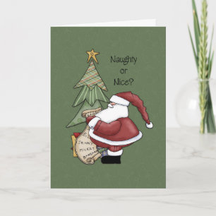 Santa - Naughty oder Nizza? Feiertagskarte