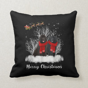 Santa Neufundland Couple Frohe Weihnachtsgeburt Ge Kissen