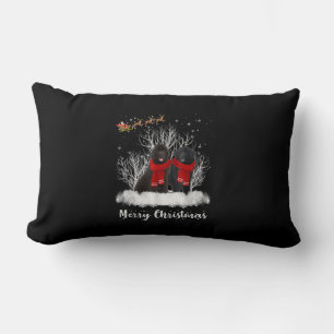Santa Neufundland Couple Frohe Weihnachtsgeburt Ge Lendenkissen