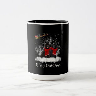 Santa Neufundland Couple Frohe Weihnachtsgeburt Ge Zweifarbige Tasse