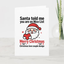 Santa Nice List Weihnachtskarte Süße Kinder Gesche