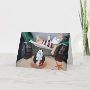 SANTA NIMMT EIN BREAK FEIERTAGSKARTE