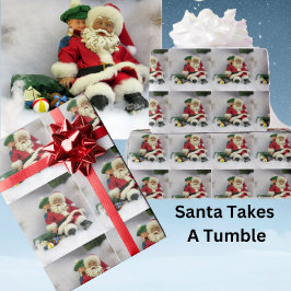 Santa nimmt ein Tumble Wrapping Paper Geschenkpapier