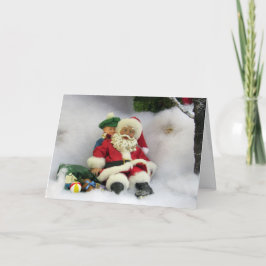 Santa nimmt eine Tumble Grußkarte Feiertagskarte