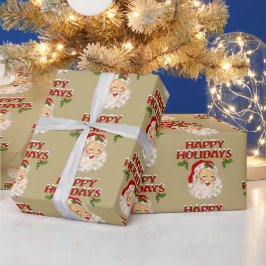Santa No 2 Happy Holidays Geschenkpapier