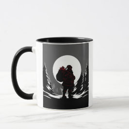 Santa Noir – Black & White Santa with Red Glow Tasse