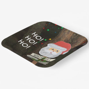 Santa North Pole Ho Ho Ho Pappteller