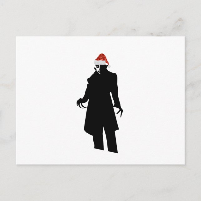 Santa nosferatu feiertagspostkarte (Vorderseite)
