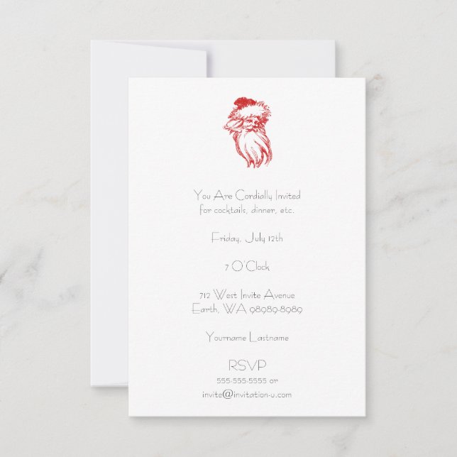 Santa Not leidende Imitat Letterpress-Stil Einladung (Vorderseite)