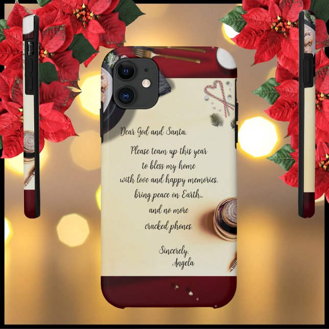 Santa Note Peace & Funny No Crafts Anfrage Case-Mate iPhone Hülle (A person's plea for peace on Earth isn't without the comedic addition of a material Christmas wish.)