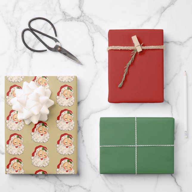 Santa Nr. 2 Packpapierblätter Geschenkpapier Set (Vorderseite)