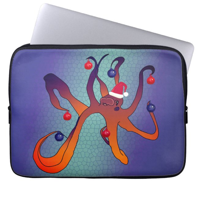 Santa Octopus Laptopschutzhülle (Vorderseite)