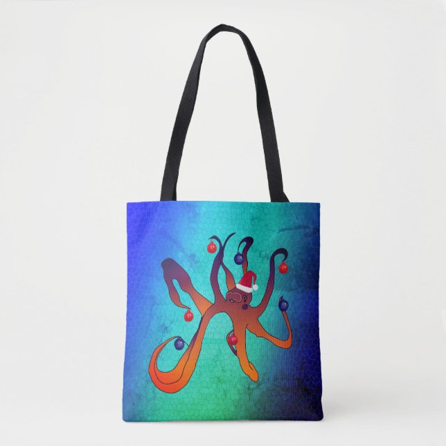 Santa Octopus Tasche (Vorderseite)