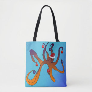 Santa Octopus Tasche