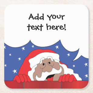 Santa of Color Says Rechteckiger Pappuntersetzer