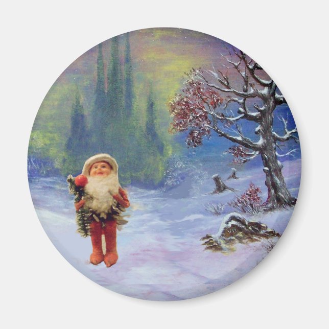 SANTA OF THE GNOMES Funny Christmas Magnet (Vorne)