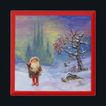 SANTA OF THE GNOMES MAGNET<br><div class="desc">Mixed media painting , fine art digital art. Little Gnome is a rare old italian toy that we have from the years 1950.</div>
