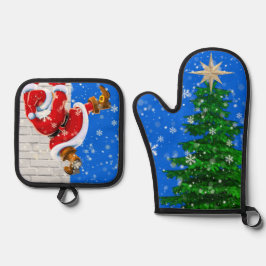 Santa Ofenhandschuh & Topflappen-Set