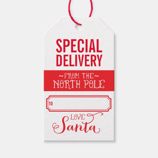 SANTA OFFIZIELL LIEFERANTEN Special Geschenkanhänger (Vorderseite)