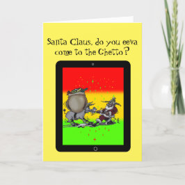 Santa ohne Rentiere Feiertagskarte