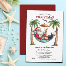Santa on a Tropical Island Christmas Party