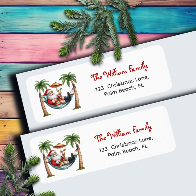 Santa on a Tropical Island Return Address (Von Creator hochgeladen)