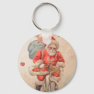 Santa on Bicylce Schlüsselanhänger