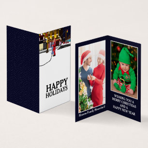 Santa On Broadway, Familienfoto-Weihnachtskarte Visitenkarten